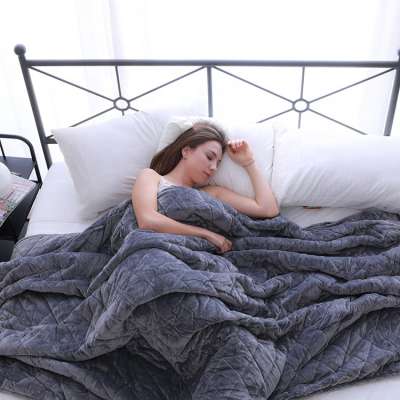 Plush fluffy heavy 20lbs 100% oeko-tex certified the weighted blanket for sleep stress and anxiety