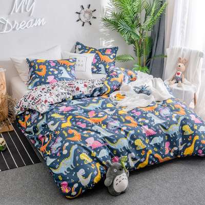 New luxury kids twins bedsheet cartoon dinosaur baby crib bedding set